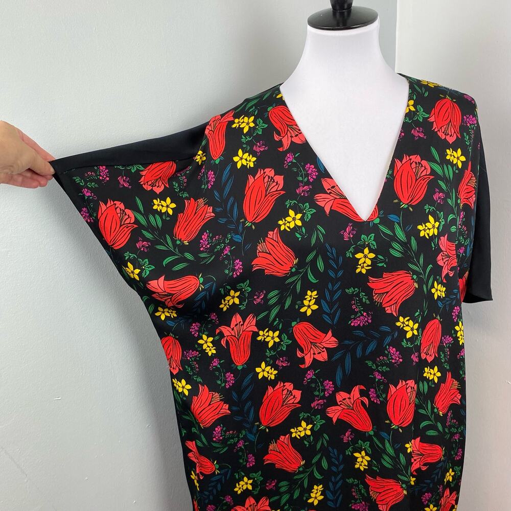 Escada Dafleur Floral Tunic Shift Dress in Black - Picture 4 of 10